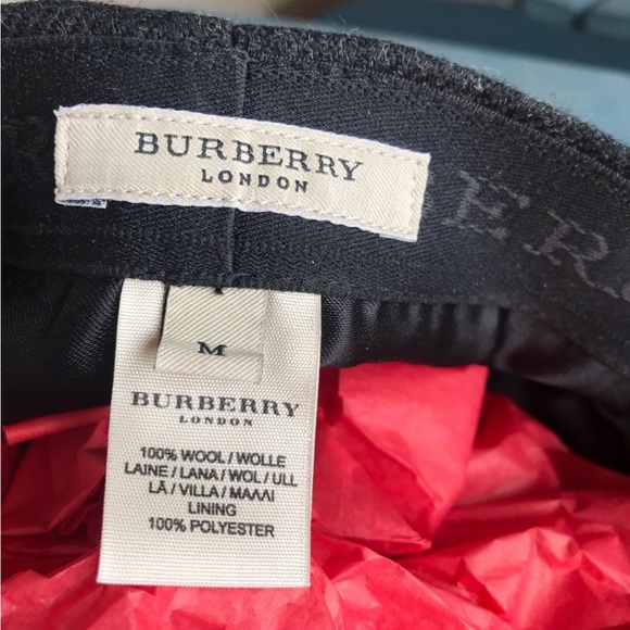 Burberry Newsboy Wool Cap w/Leather Trim - Picture 6 of 7